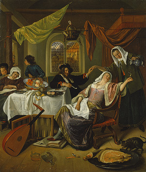 Jan Steen "The Dissolute Household" 1663-64. image courtesy of www.metmuseum.org