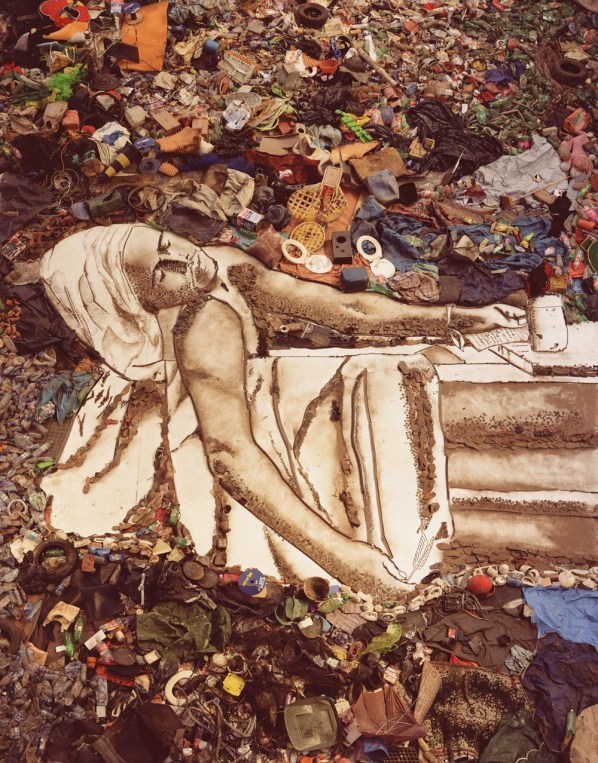 Vic Muniz, Death of Murat, garbage series (2011). images courtesy of www.sikkemajenkinsco.com